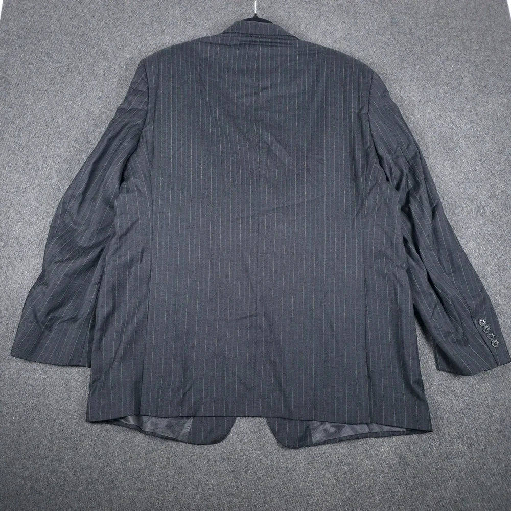 Loro Piana Daniel Cremieux Pinstripe Blazer Mens 46L Charcoal Blue Wool USA Made